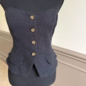 Anthropologie Black Textured Top